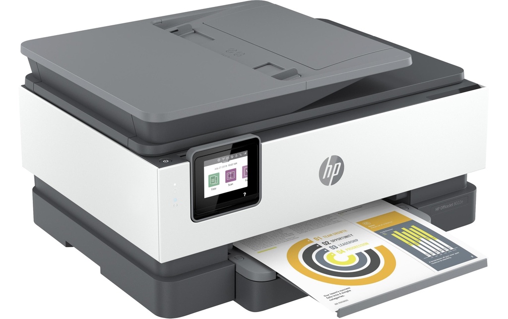 HP Imprimante multifonction OfficeJet Pro 8022e Gris/Blanc