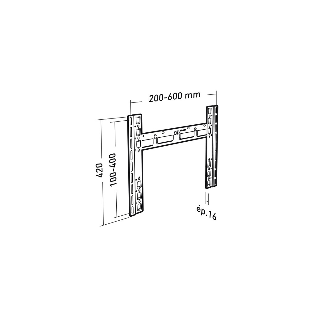 Support mural fixe EXTRA-SLIM 40'' à 75&quot; (109 à 190cm) ERARD