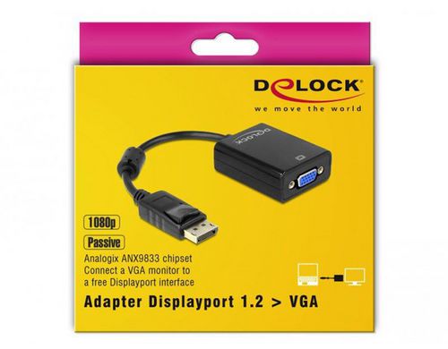 Delock Adaptateur Displayport - VGA - disponible à Cossonay - Expert Rochat SA