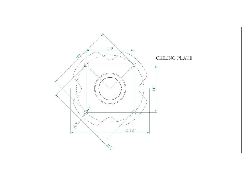 Euromet Fixation de plafond ARAKNO Maxi Blanc