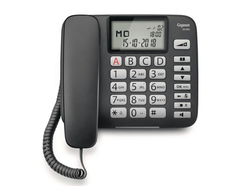 Gigaset Téléphone de bureau DL580 Noir - disponible à Cossonay