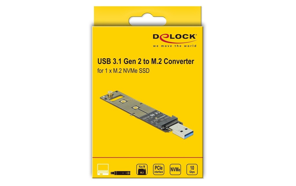 Delock Adaptateur de bus hôte USB3.1 Gen2 - NVME PCIe M.2 SSD