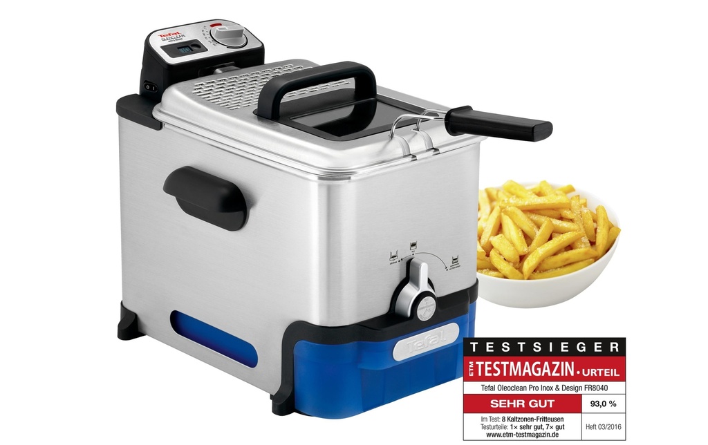 Tefal Friteuse Oleoclean Pro Inox &amp; Design 1.2 kg