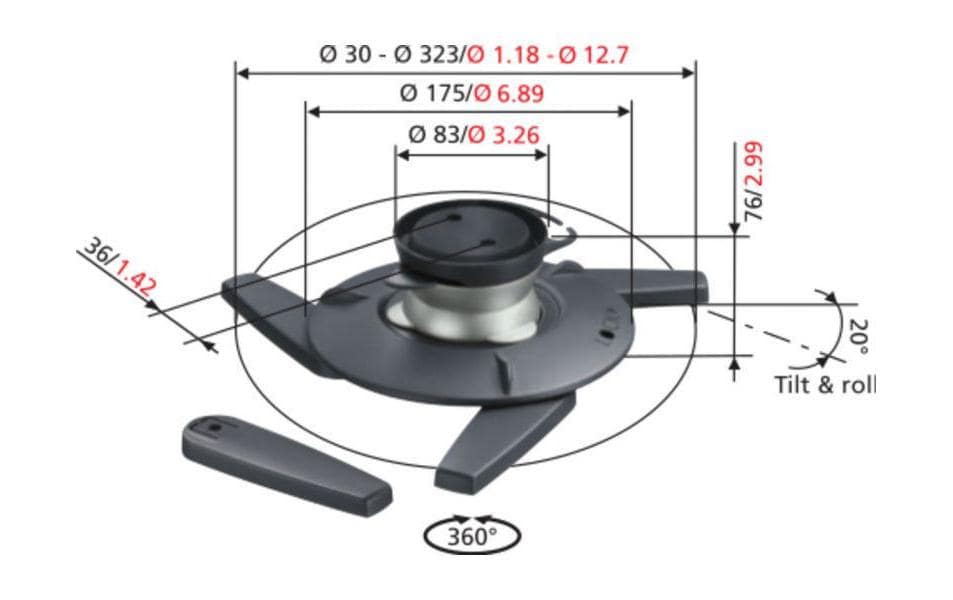 Vogel's Fixation de plafond EPC-6545 Argenté