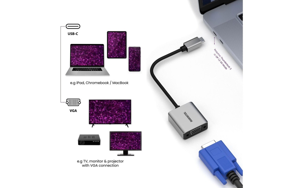 Marmitek Adaptateur Connect USB-C &gt; VGA