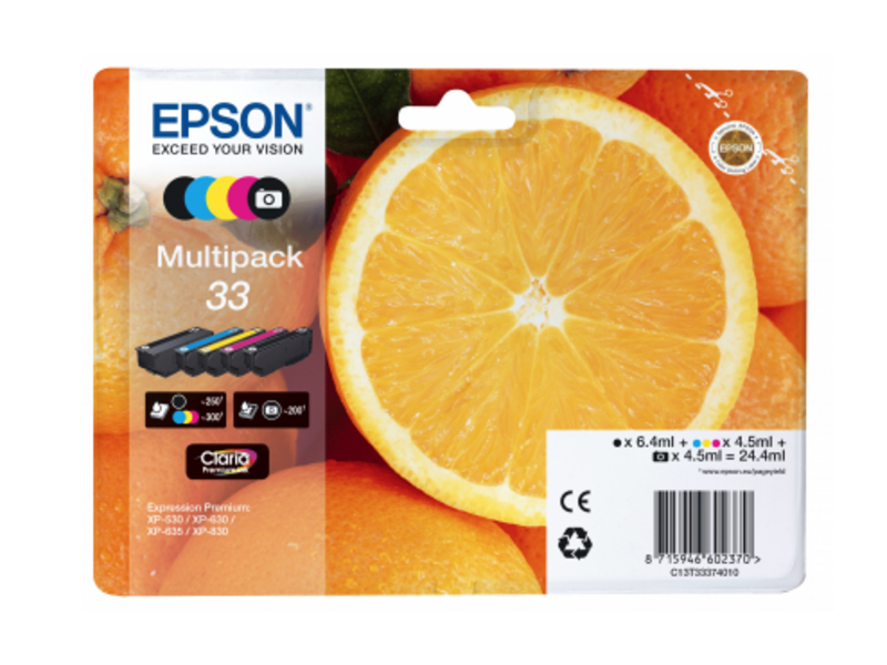 Epson Kit d'encre C13T33374010 BK, PBK, C, M, M, Y