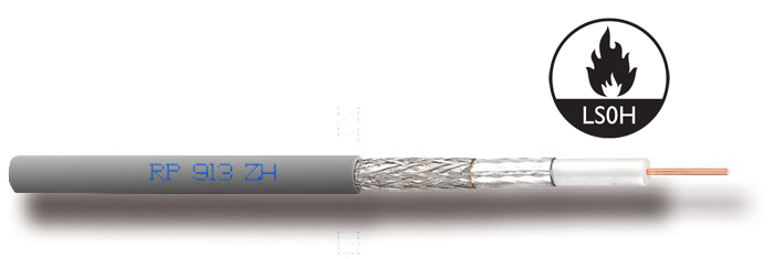 Câble coaxial sans halogène LSZH (Classe A++) CAVEL au mètre