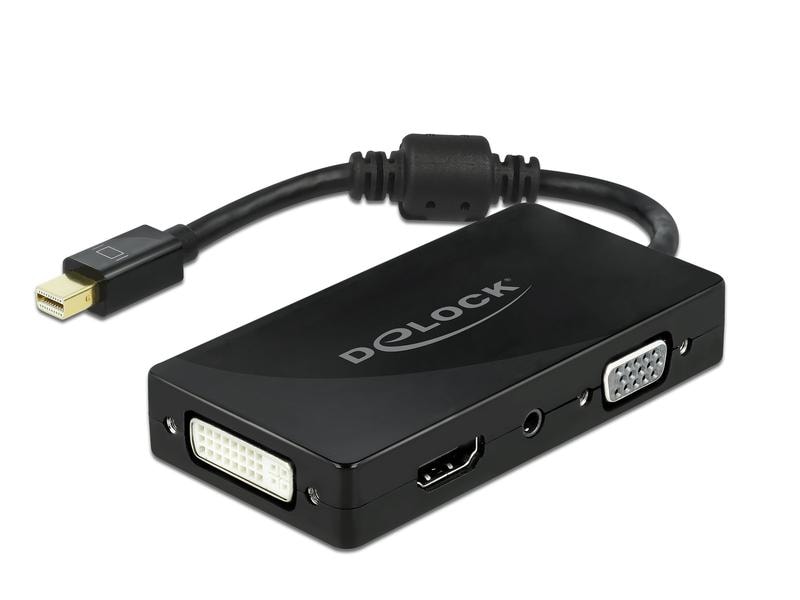 Delock Multiadaptateur Mini DisplayPort - DVI-D/HDMI/VGA 4K passif