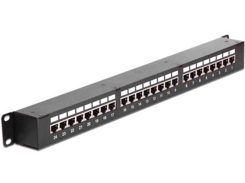 Delock Panneau de brassage 24 Port, Cat.6 STP 19&quot;-Rack ponte