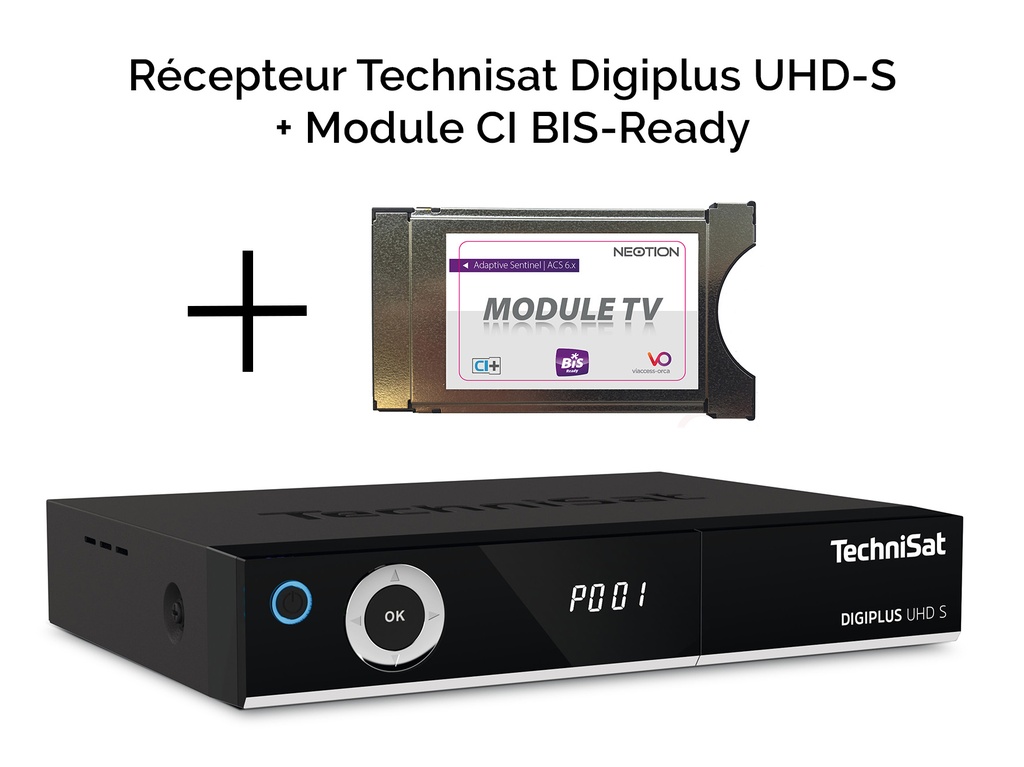 Récepteur UHD Sat Digiplus + BIS-Ready carte CI+ TECHNISAT