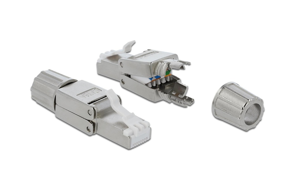 Delock Connecteur RJ45 Cat.6A 1 pièce, gris, blindé, sans outil