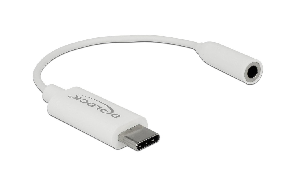 Delock Adaptateur USB 3.1 Audio Prise USB-C - jack 3,5 mm, blanc