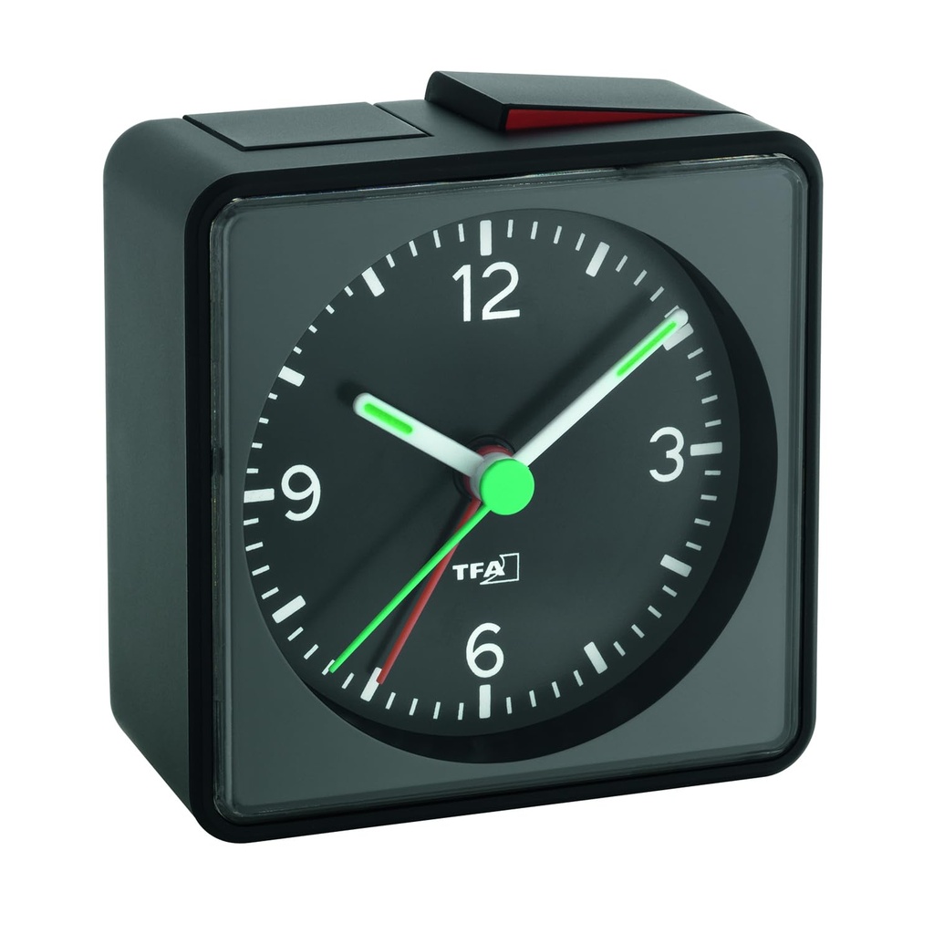 TFA Dostmann Réveil classique Push Noir