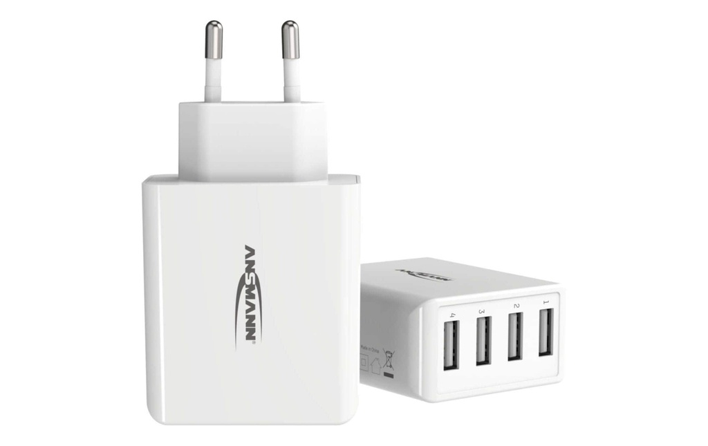 Ansmann Chargeur mural USB Home Charger HC430, 4x USB, 30 W, blanc