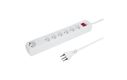 [50 00061] STEFFEN Bloc multiprises POWER EASY 6x T13, 1x USB-A/USB-C PD, Blanc